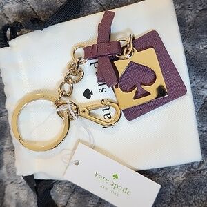 Kate Spade New York NWT Purse Bag Charm Purple Gold Spade Live Colorfully